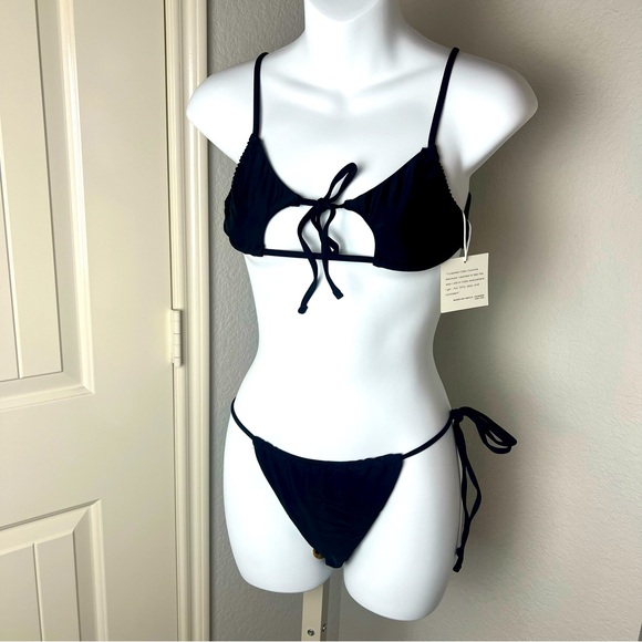 Cabo couture solid black bikini set - Picture 2 of 8